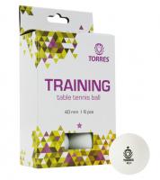Мяч для наст. тенниса TORRES Training 1*, арт. TT21016, диам. 40+ мм, упак. 6 шт, белый