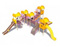 Детский игровой комплекс серии солнышко Забава (Н-1200, Н-2000 винтовой скат, закрытый скат) ДИО 03071