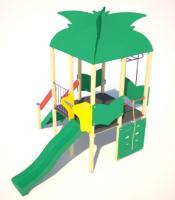 Детский игровой комплекс серии джунгли Дом на дереве Н-1200 (пластик. скат) ДИО 02090