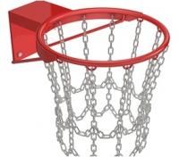 Кольцо баскетбольное антивандальное с сеткой из цепей №7 IMP-A85