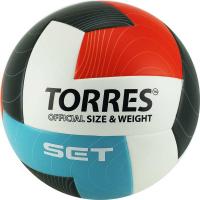 Мяч волейбольный TORRES Set V32045, р.5, синт.кожа (ТПУ), клееный, бут.кам