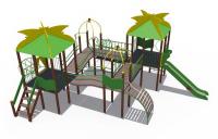 Детский игровой комплекс серии джунгли "Маугли" с металлическим скатом Н-1500 ДИО 02101