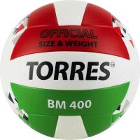 Мяч волейбольный TORRES BM400 V32015, р.5, синт. кожа (ТПУ), клееный, бут.кам