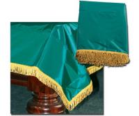 Чехол для бильярдного стола с влагостойкой пропиткой, зеленый с бахромой