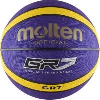  Мяч баскетбольный MOLTEN BGR7-VY р.7, 12 панелей, резина, бут.кам, нейл.корд, фиол-жел-чер