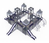 Детский игровой комплекс Сити с тремя горками (металлический скат,Н-1200 и 1500) ДИО 13072.2