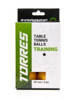 Мяч для настольного тенниса TORRES Training 1, упаковка 6 шт, Цвет Оранжевый