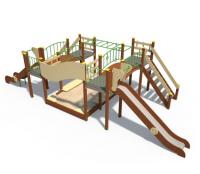 Детский игровой комплекс серии Браун с песочницей Н-1500 и Н-1200 ДИО 04030
