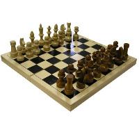 Шахматы Обиходные деревянные фигурки с доской 290х145мм 02-18PN