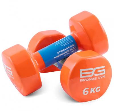 Гантели для аэробики виниловые BRONZE GYM, 6 кг., пара
