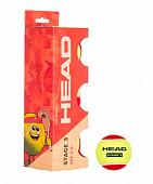 Мячи для большого тенниса HEAD Sage 3 Red, детские, 5-8 лет, упаковка 3 мяча