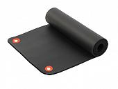 Коврик для фитнеса и йоги Larsen NBR чёрный с люверсами для хранения р183х61х1,5см