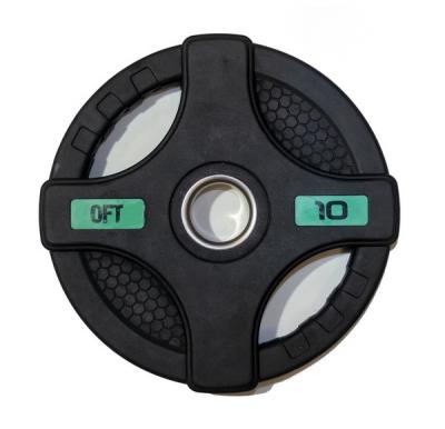 Диск олимпийский обрезиненный черный с двумя хватами FT-2HGP