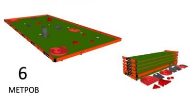Модульная  площадка для игры в мини гольф 18м2
