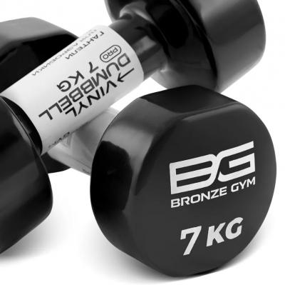 Гантели для аэробики виниловые BRONZE GYM, 7 кг., пара
