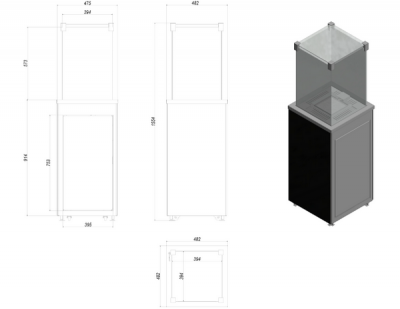 Газовый нагреватель PATIO/M/G31/37MBAR/CZ - черное стекло, с ручным управлением 89308