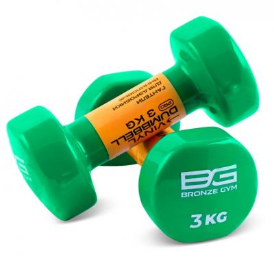 Гантели для аэробики виниловые BRONZE GYM, 3 кг., пара