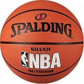 Мяч баскетбольный SPALDING NBA Silver Series Outdoor 83-014Z, р.5, резина, коричневый