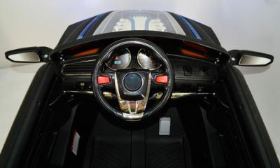 Детский электромобиль Bugatti KT6576 с надувными колесами и кожаным сиденьем