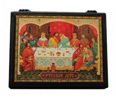 Игра Русское лото (бочонок из древопласта) в пластиковой шкатулке