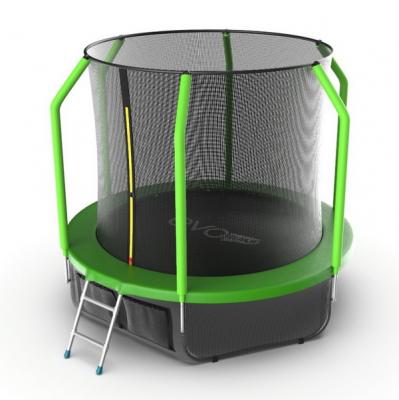 Батут EVO Jump Cosmo 8ft Lower net с внутренней сеткой и лестницей + нижняя сеть