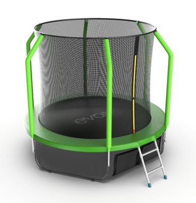 Батут EVO Jump Cosmo 8ft Lower net с внутренней сеткой и лестницей + нижняя сеть