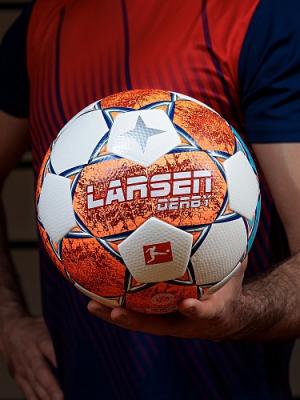 Мяч футбольный Larsen Derby White/Orange/Blue