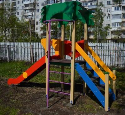 Детский игровой комплекс серии джунгли Рио Н-1200 (металлический скат) ДИО 02080