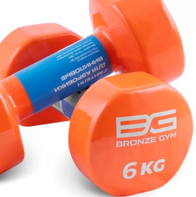 Гантели для аэробики виниловые BRONZE GYM, 6 кг., пара