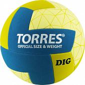 Волейбольный мяч TORRES Dig V22145, р.5, синт.кожа (ТПЕ), клееный, бут.кам