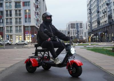 Электротрицикл WHITE SIBERIA TRIKE MINI RED 1500W Шоссейные колёса