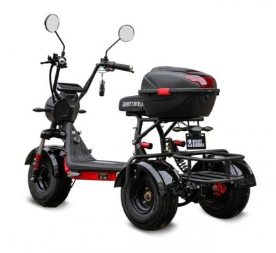 Электротрицикл WHITE SIBERIA TRIKE MINI BLACK 1500W Шоссейные колёса