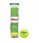 Мяч теннисный WILSON Starter Green Play, WRT137400, одобр.ITF, фетр, нат.рез, уп.4шт
