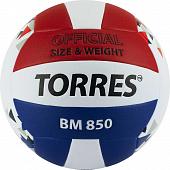 Мяч волейбольный TORRES BM850 V32025, р.5, синт. кожа (ПУ), клееный, бут. кам.
