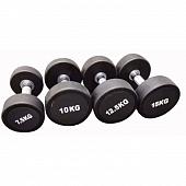 Гантельный ряд полиуретановый от 2,5 до 25 кг (шаг 2,5 кг) Gymmaster ANA-002