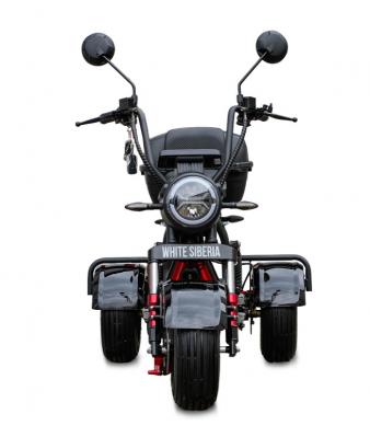 Электротрицикл WHITE SIBERIA TRIKE MINI BLACK 1500W Шоссейные колёса