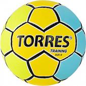 Мяч гандбольный TORRES Training H32150, р.0, ПУ, 4 подкл. слоя, руч. сшивка, желто-голубой