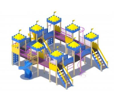 Детский игровой комплекс Сити Н-2000 (винтовой скат), Н-1500 ДИО 13070