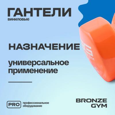 Гантели для аэробики виниловые BRONZE GYM, 6 кг., пара