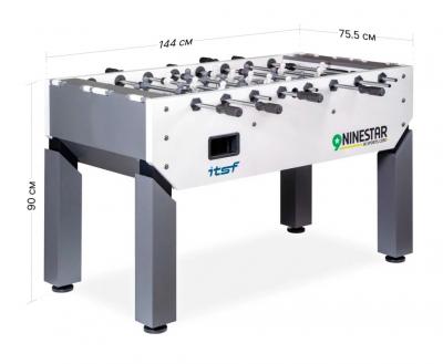 Игровой стол - футбол "NineStar Iron Pro ITSF Grey" (144х75,5х90)