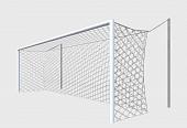 Ворота футбольные алюминиевые 7,32х2,44 м под свободно подвешиваемую сетку 3294