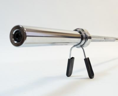 Гриф олимпийский прямой хромированный 72" REBEL с замками R-OB72-C