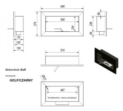 Биокамин GOLF стальной