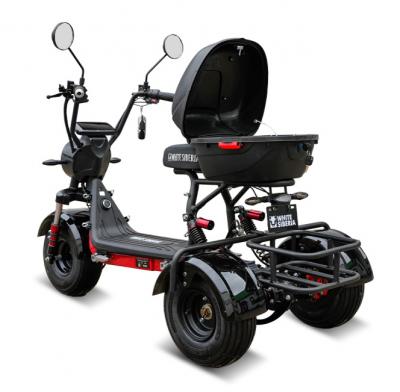 Электротрицикл WHITE SIBERIA TRIKE MINI BLACK 1500W Шоссейные колёса
