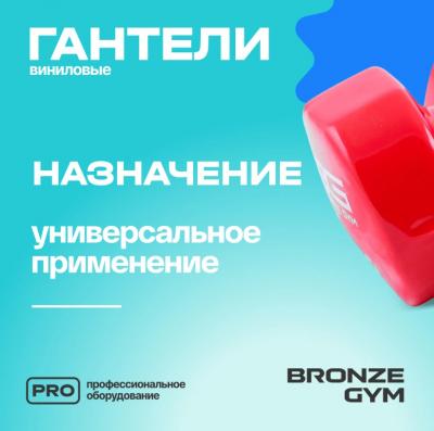 Гантели для аэробики виниловые BRONZE GYM, 4 кг., пара