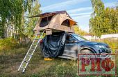 Палатка на крышу автомобиля РИФ Soft RT01-140, тент песочный, корпус черный, 240х140х130 см