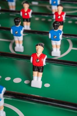 Игровой стол - футбол "PlayOff" (140х73х88см) коричнево-серый