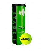 Мячи для большого тенниса DIADEM Stage 1 Green Ball, детские, от 11 лет, упаковка 3 мяча