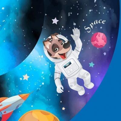Тюбинг KETT-UP дизайнерский БЕLКА и SТРЕЛКА В КОСМОСЕ KU705