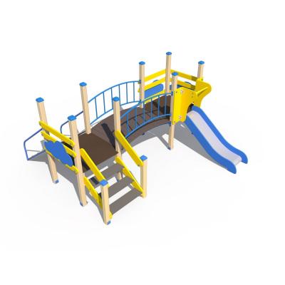 Детский игровой комплекс серии литл с металлическим скатом Н-750 ДИО 04013